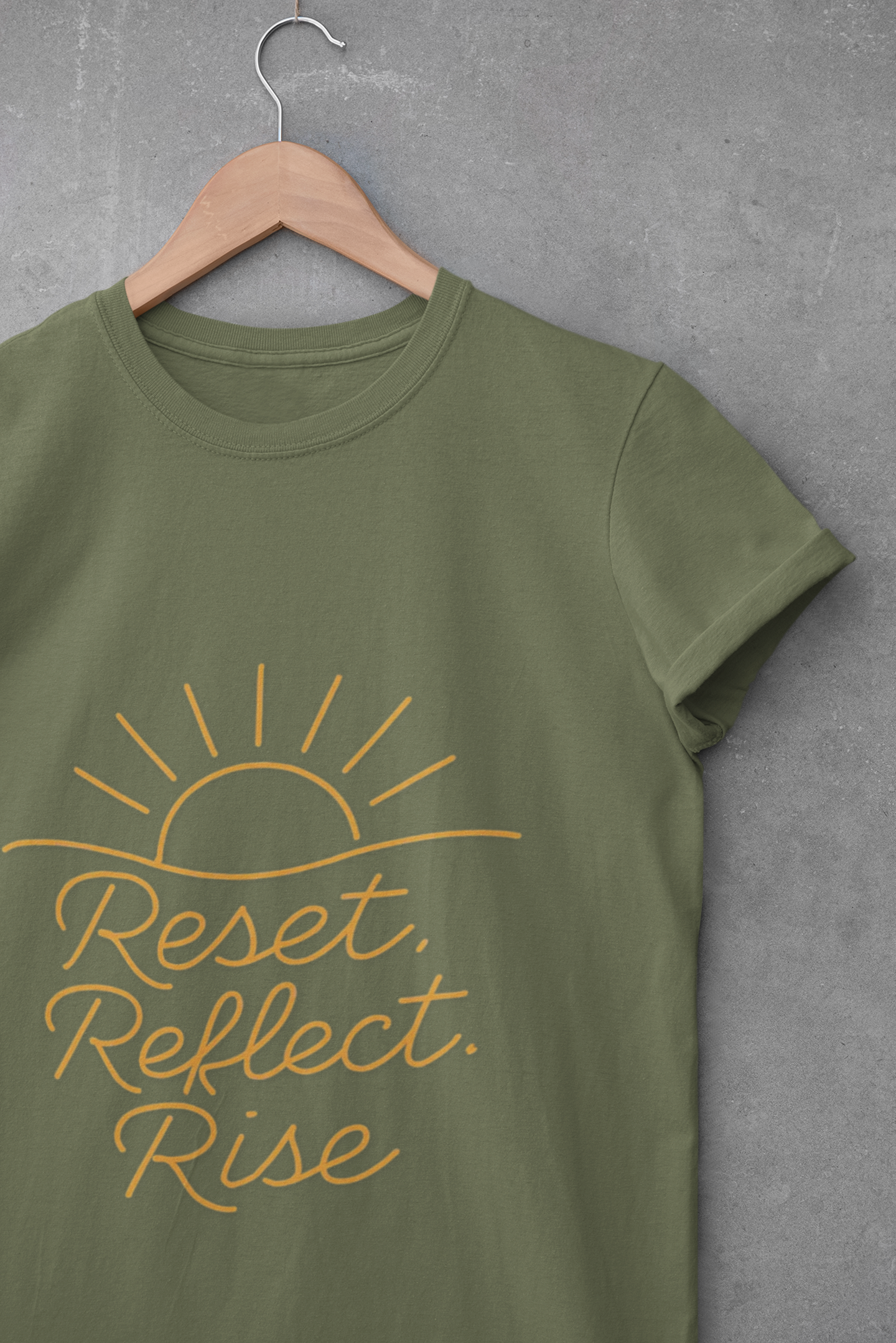 Inspirational Unisex T-Shirt - 'Reset Reflect Rise'