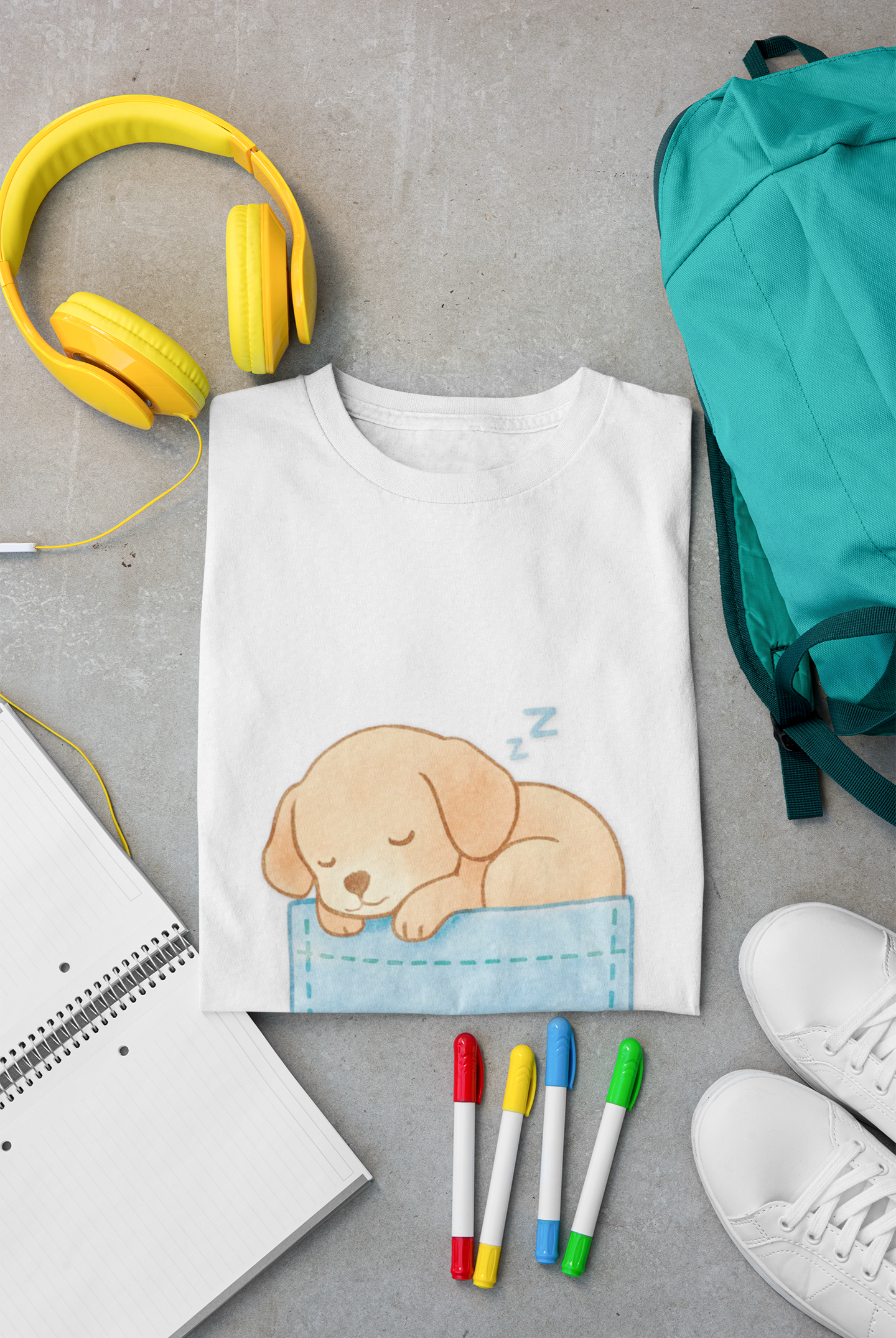 Cute Puppy Pocket Unisex T-Shirt