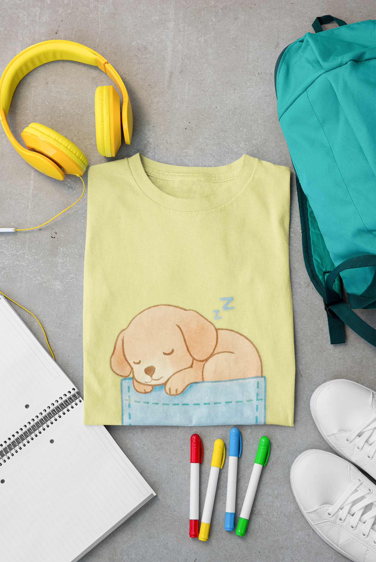 Cute Puppy Pocket Unisex T-Shirt