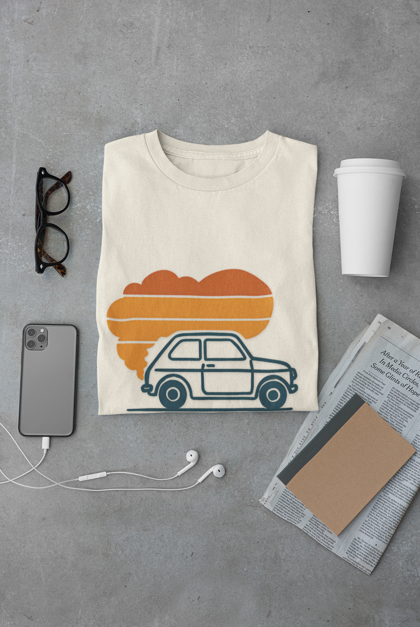 Retro Car & Coffee T-Shirt