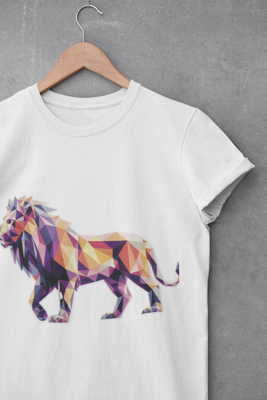 Vibrant Geometric Lion T-Shirt