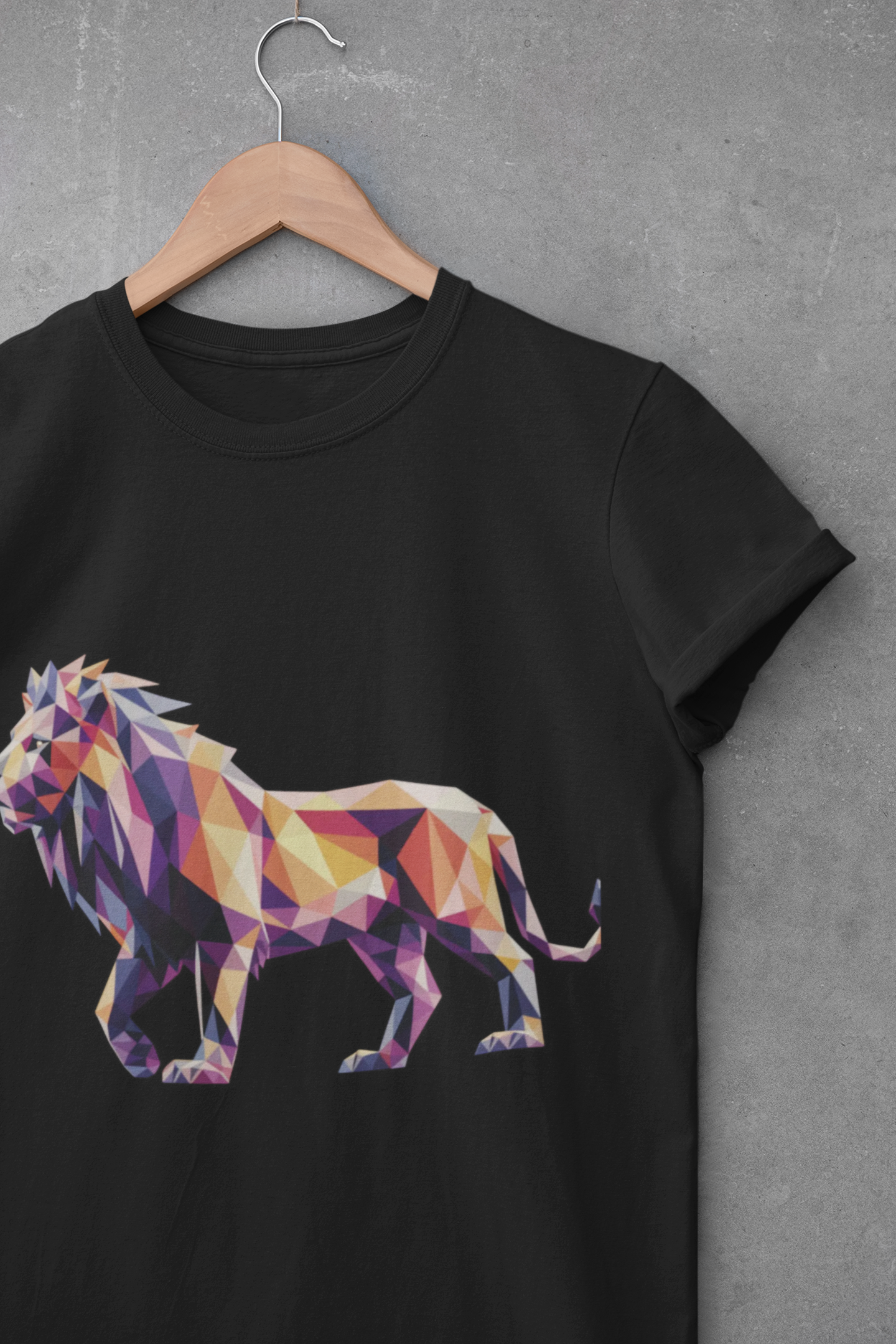 Vibrant Geometric Lion T-Shirt