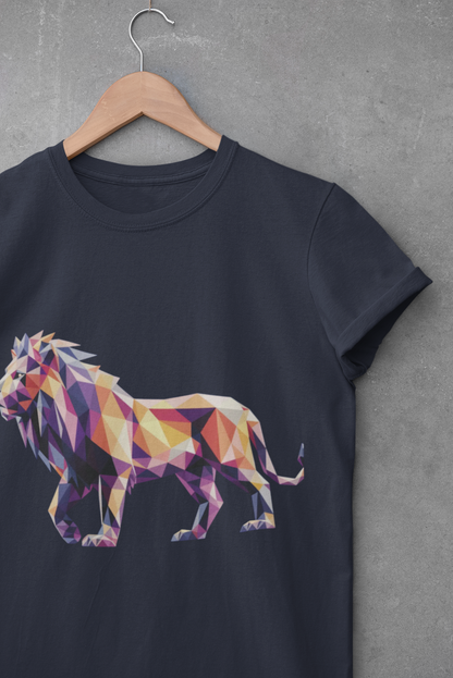 Vibrant Geometric Lion T-Shirt