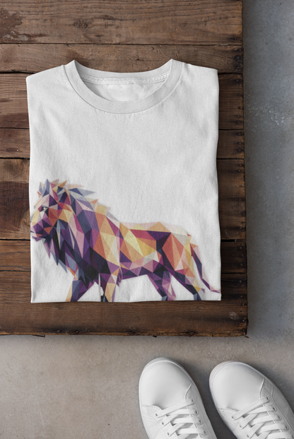 Vibrant Geometric Lion T-Shirt
