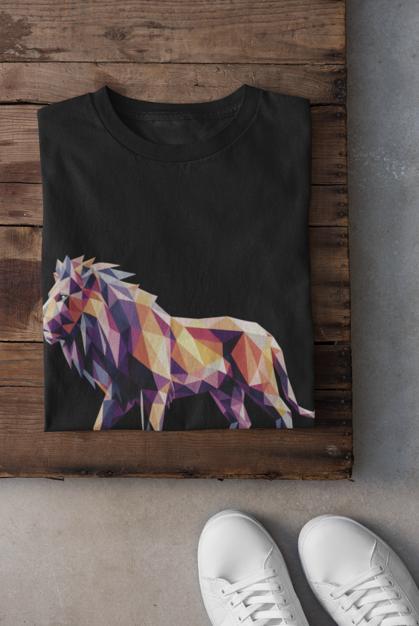 Vibrant Geometric Lion T-Shirt