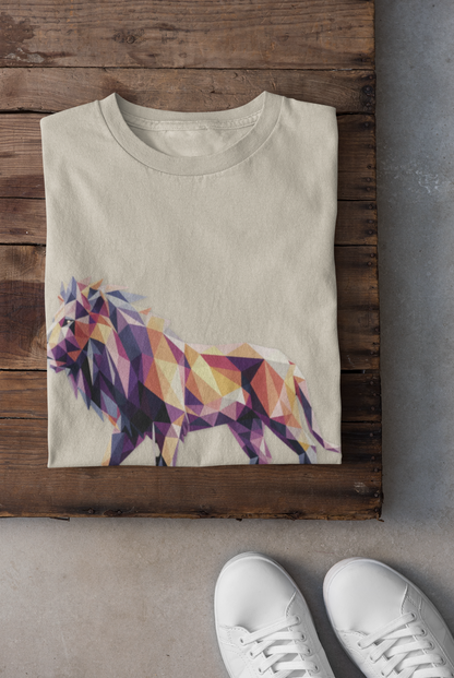 Vibrant Geometric Lion T-Shirt