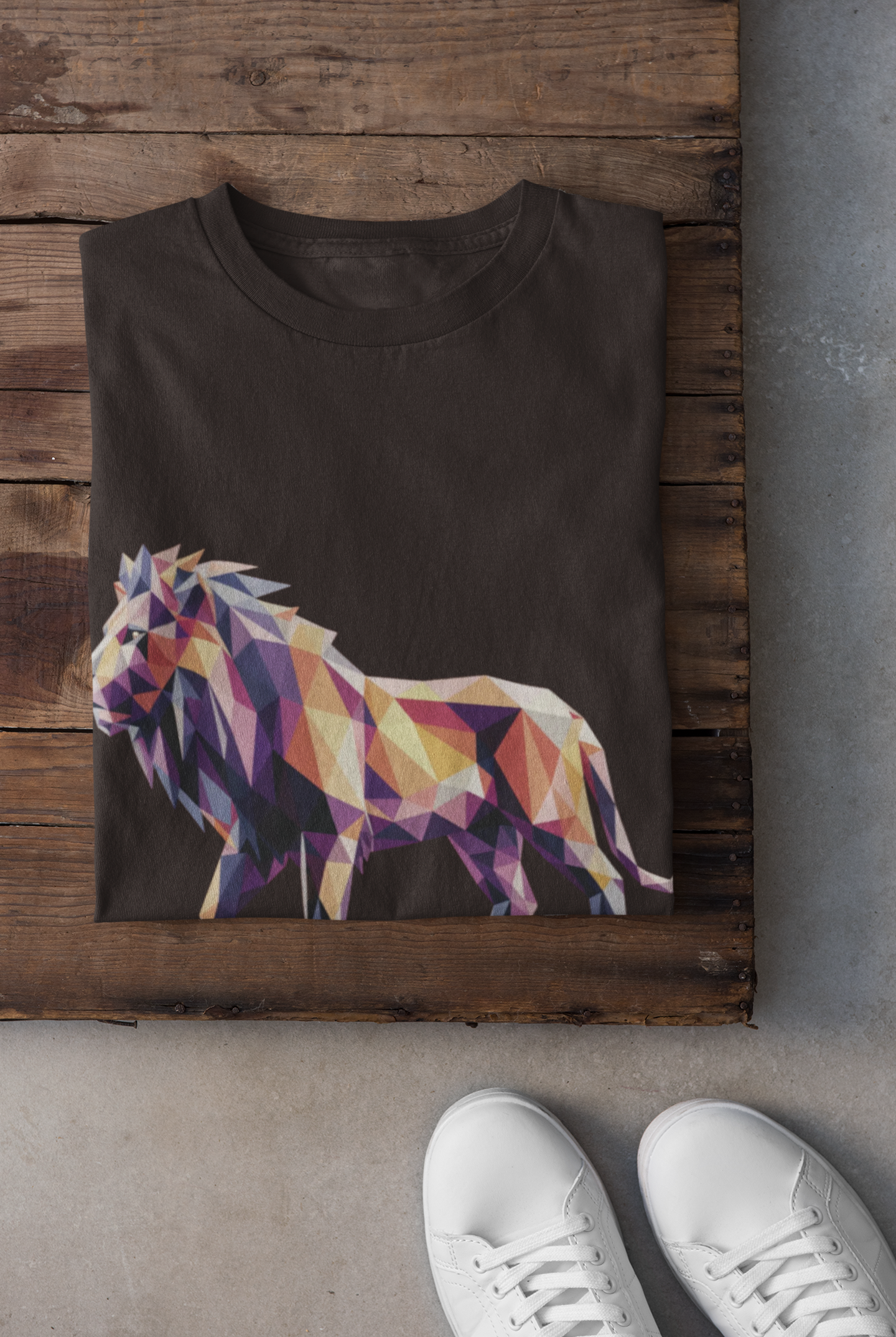 Vibrant Geometric Lion T-Shirt