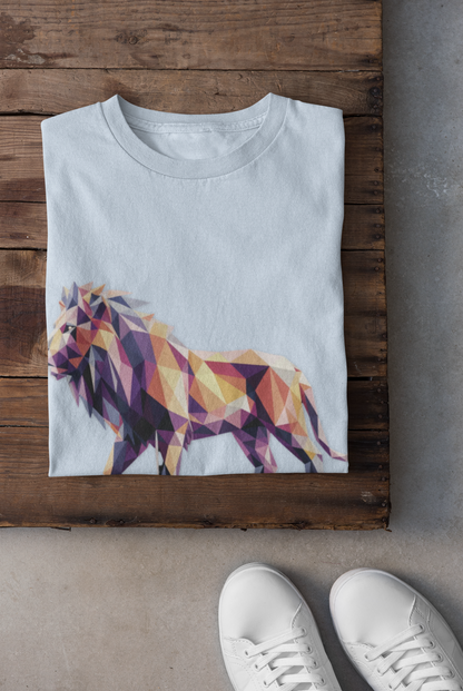 Vibrant Geometric Lion T-Shirt