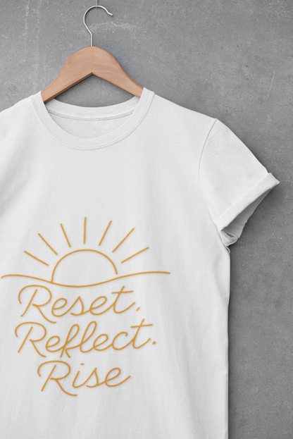 Inspirational Unisex T-Shirt - 'Reset Reflect Rise'