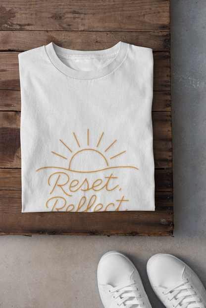 Inspirational Unisex T-Shirt - 'Reset Reflect Rise'