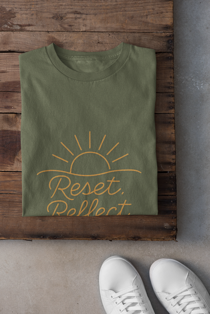Inspirational Unisex T-Shirt - 'Reset Reflect Rise'