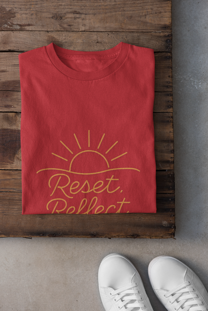 Inspirational Unisex T-Shirt - 'Reset Reflect Rise'