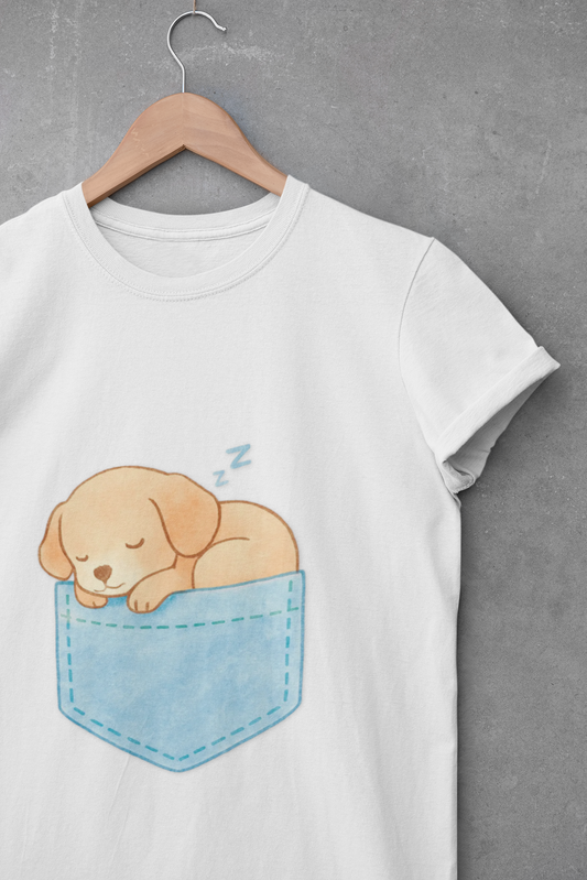 Cute Puppy Pocket Unisex T-Shirt