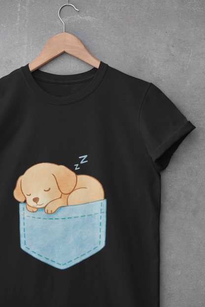 Cute Puppy Pocket Unisex T-Shirt