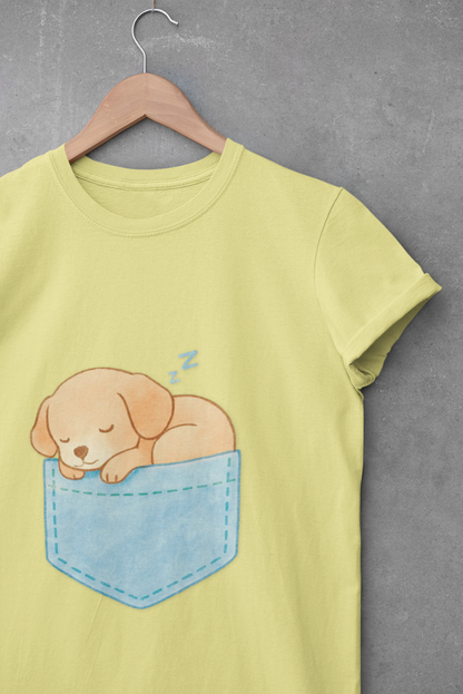 Cute Puppy Pocket Unisex T-Shirt