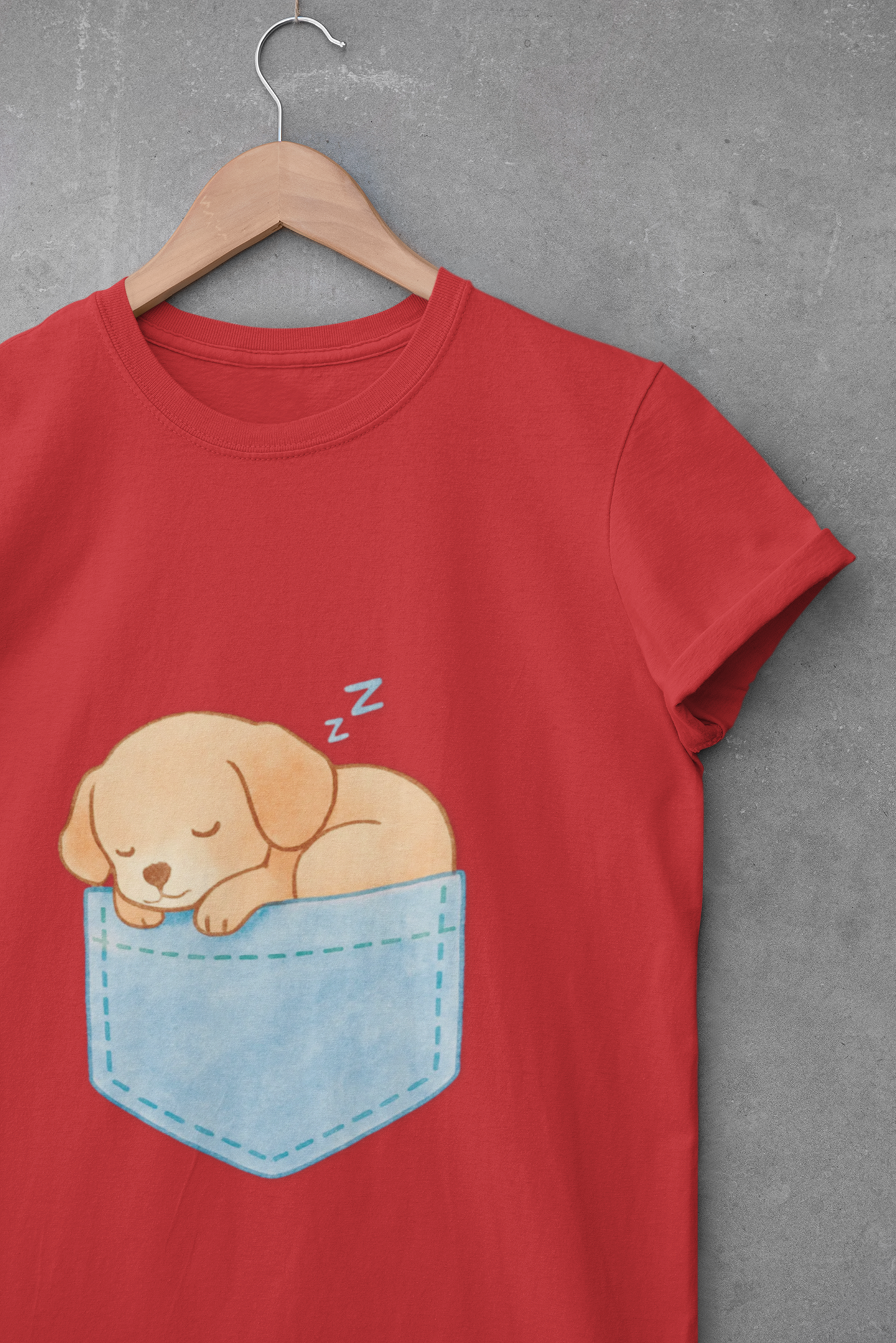 Cute Puppy Pocket Unisex T-Shirt