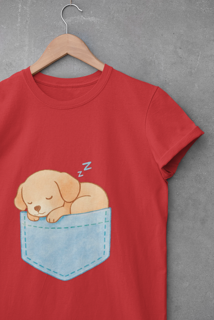 Cute Puppy Pocket Unisex T-Shirt
