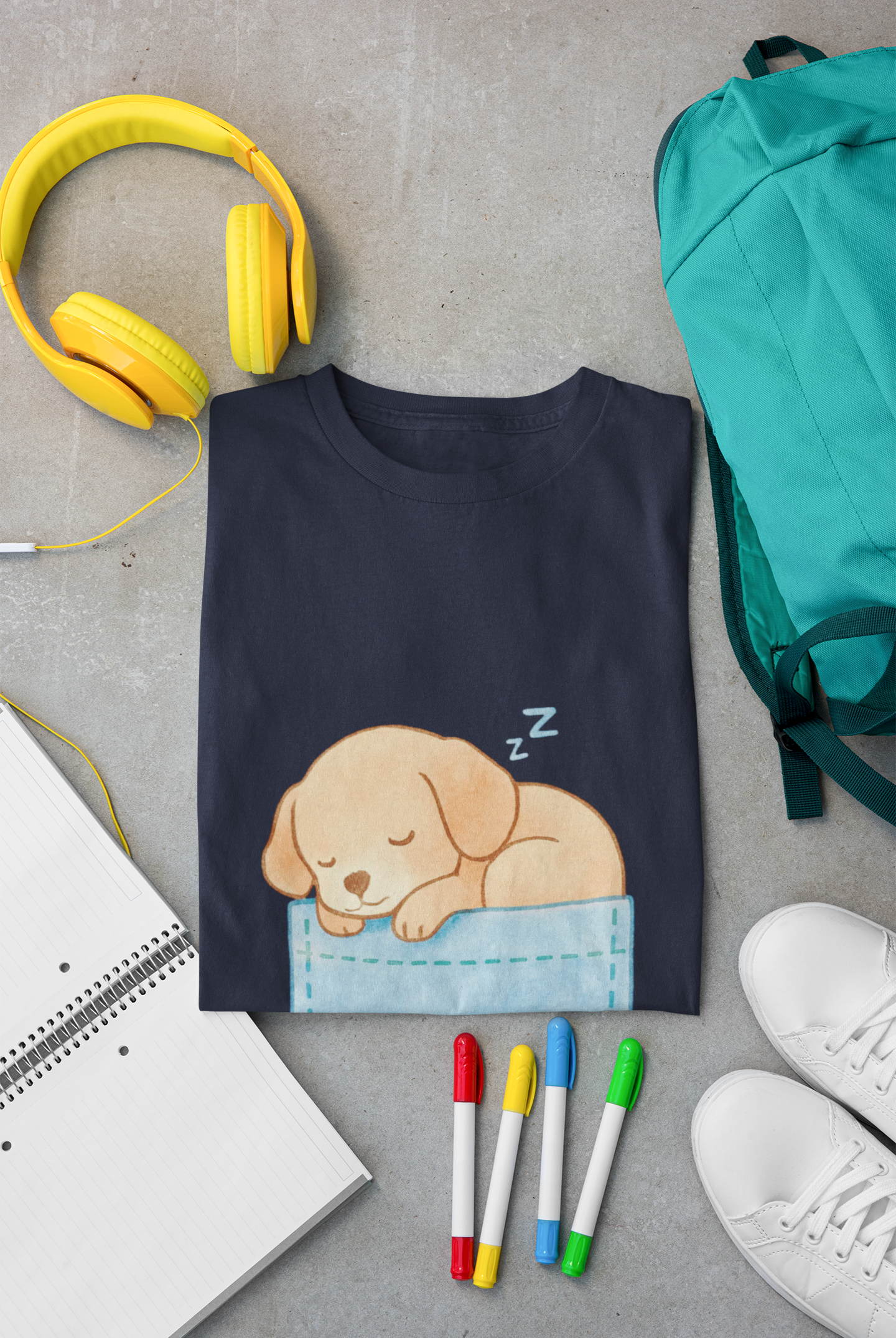 Cute Puppy Pocket Unisex T-Shirt