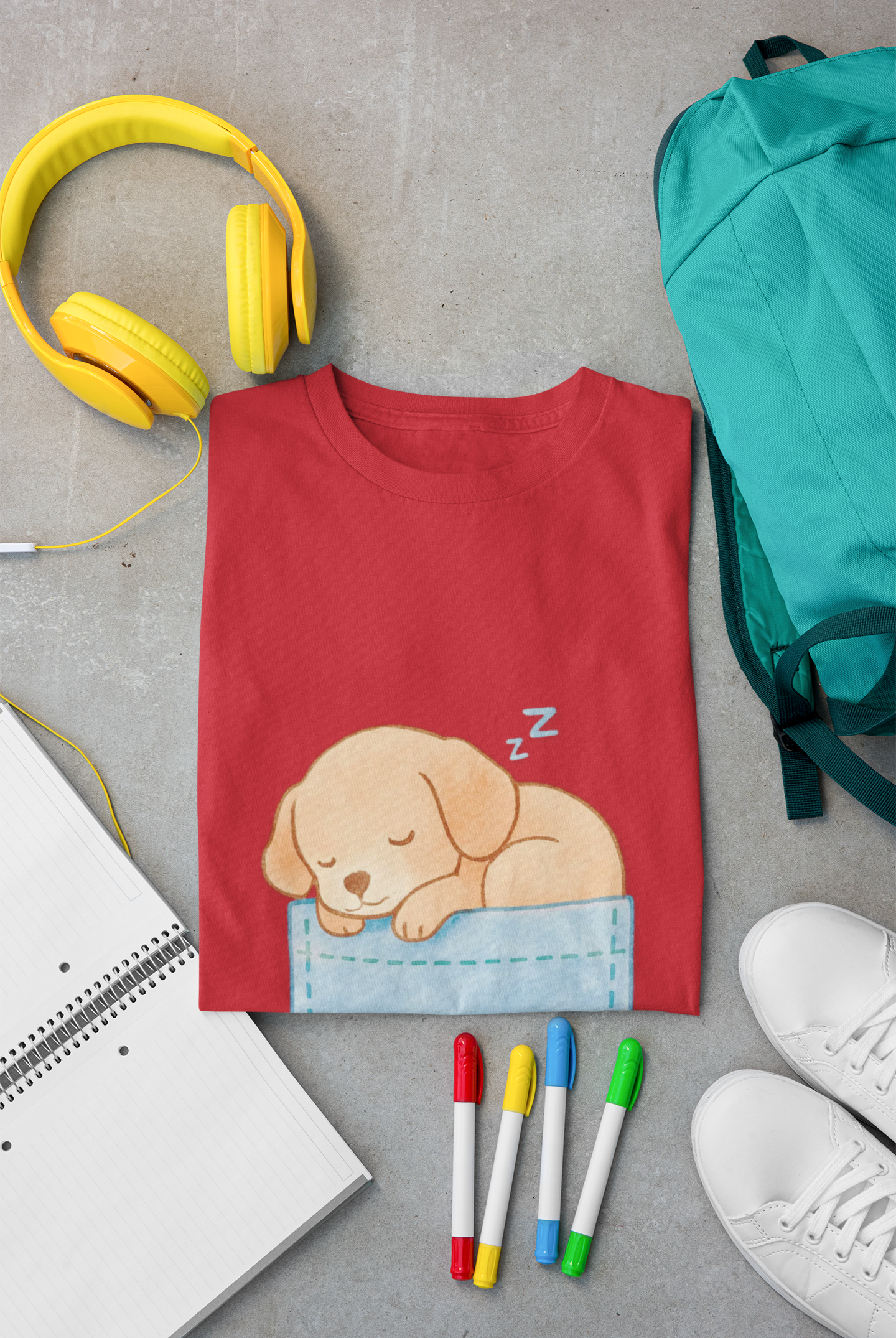 Cute Puppy Pocket Unisex T-Shirt