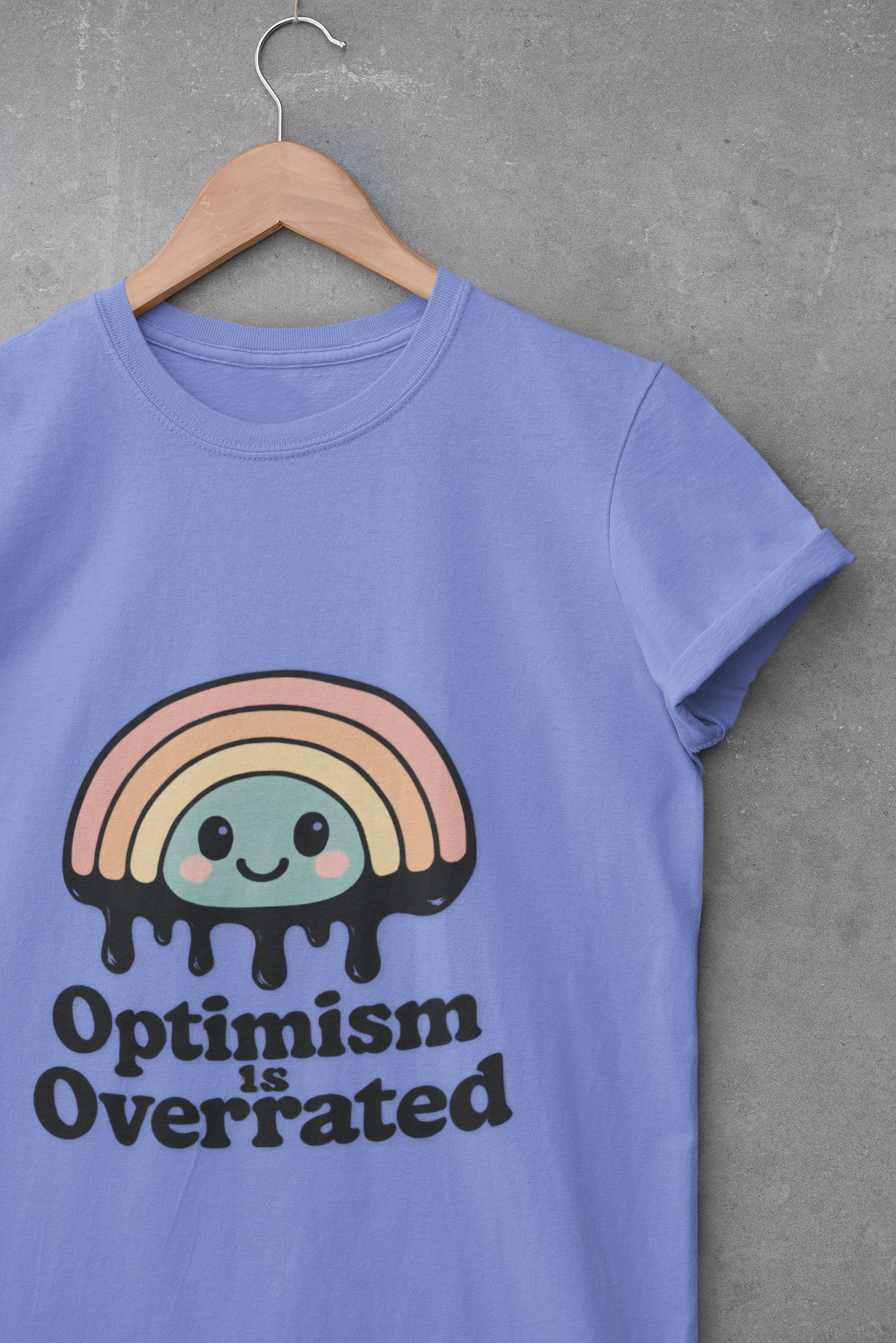 Optimism Is Overrated Rainbow Unisex T-Shirt